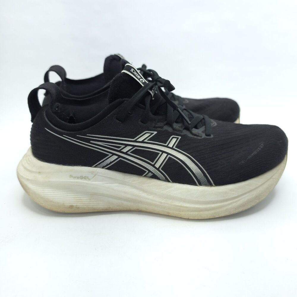 ASICS Gel Nimbus 27 Womens size 9 1012B753 Black White